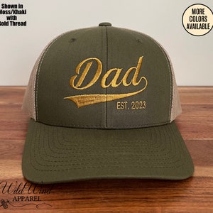 Dad Hat With Custom Year Est, Embroidered Hat,Personalized Dad Hat, Dad Snapback Hat, Father's Day Gift