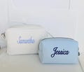 Personalized Waffle Cosmetic Bag, Personalized Makeup Bag, Embroidered Toiletry Bag, Custom Name Cosmetic Bag, Bridesmaid Gift, Bridal Gift