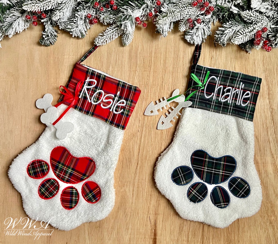 Personalized Pet Christmas Stocking Dog Cat Stocking Fur Baby Stocking ...