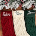 Personalized Embroidered Christmas Stocking, Knit Family Stocking, Name Embroidery