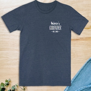 Personalized Godfather Shirt With Year Est.  - Personalized Godfather Shirt -  Custom Name Godfather Gift - Father&#39;s Day Gift
