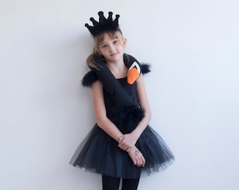 Birthday Outfit for Girl's ,Black Swan Dress Up