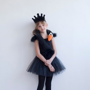 Birthday Outfit for Girl's ,Black Swan Dress Up