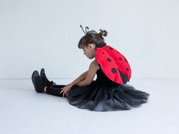 Alipis – Ailes De Coccinelle Pour Enfants – Costume Déguisement, Halloween, Scène – Tissu Maille, Facile à Porter – Accessoire Animal Fantaisie