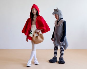 Toddler Wolf Costume, Animal Play, Super Cozy Pretend Costume