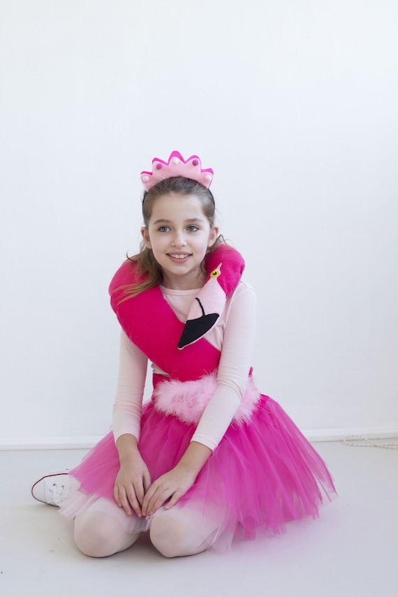 Costume fenicottero da ragazza, abito da principessa rosa per Halloween -   Italia