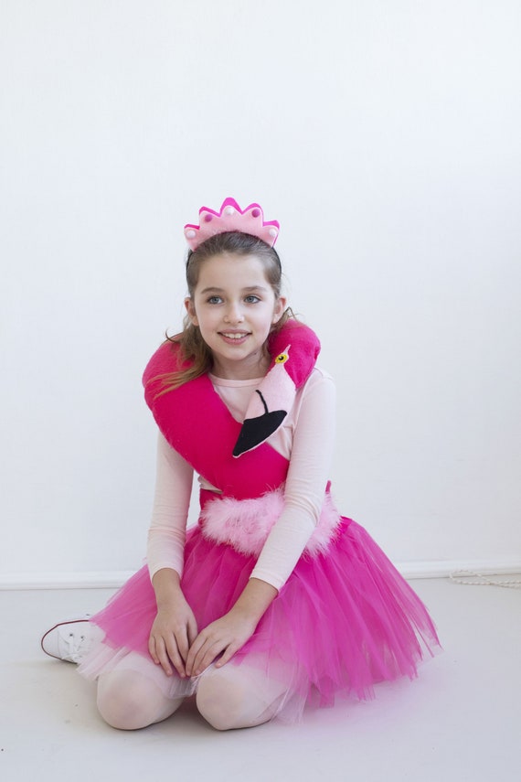 Costume de flamant rose pour fille, robe de princesse rose pour