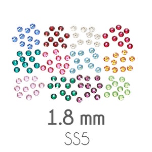 Crystal 1.8mm Flat Back Rhinestone pack of 20, Choice of Color - Beaducation DIY Metal Stamping Jewelry Making Tools and Supplies