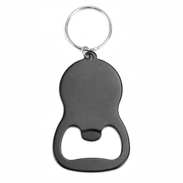 Aluminum Bottle Opener Keychain Stamping Blank, Black - Beaducation Metal Stamping Tools & Supplies for DIY Hand Stamping Projects (AT231)