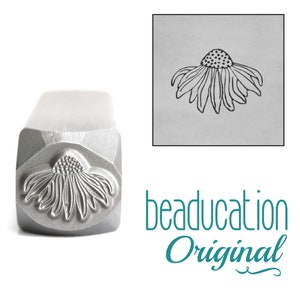 Beaducation Metal Stamping Punch Tools and Supplies for Hand Stamped DIY Jewelry Making Echinacea Flower Metal Design Stamp 7mm DS887