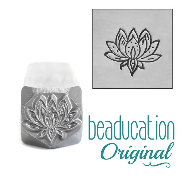 Lotus Flower 11mm Metal Stamp - Metal Stamping / Punch Tools for Metal Stamped DIY Jewelry, Jewelry Making Tools by Beaducation (DS602)