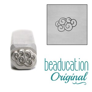 Swirly Cloud Metal Stamp 8mm - Beaducation Metal Stamping Punch Tools and Supplies for Hand Stamped DIY Jewelry Making (DS656)