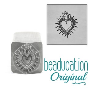 Sacred Heart Metal Design Stamp 11.5mm - Beaducation Metal Stamping Punch Tools for Metal Stamped DIY Jewelry Making (DS560)