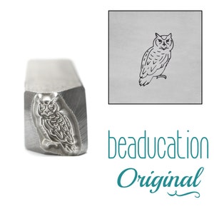 Owl Metal Stamp 8mm, Choice of Right or Left Facing - Beaducation Metal Stamping Tools and Supplies for Hand Stamped DIY Jewelry Making