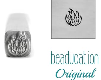 Fire Flowing Left Metal Stamp 4mm - Beaducation Metal Stamping Punch Tools and Supplies for Metal Stamped DIY Jewelry Making (DSS1030)