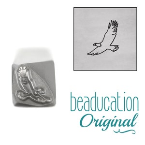Eagle Flying Left Metal Design Stamp 7mm - Beaducation Metal Stamping Punch Tools & Supplies for Metal Stamped DIY Jewelry Making (DSS1059)