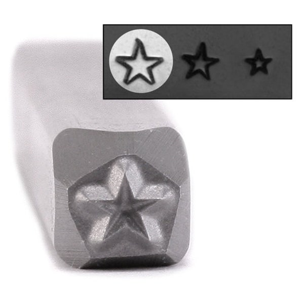 Star Metal Design Stamp, Choice of 3 Sizes - Beaducation Metal Stamp Punch Tools and Supplies for DIY Metal Stamped Jewelry Making