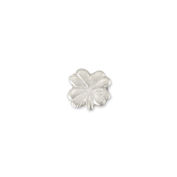 Sterling Silver Four Leaf Clover Solderable Accent, 26ga Soldering Charm, Pk of 5 - Beaducation Jewelry Making Tools and Supplies (SS942)