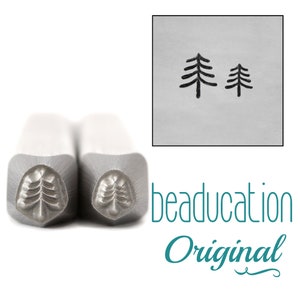 Tiny Trees Metal Stamps, Set of 2 - Beaducation Metal Stamping Punch Tools & Supplies for Metal Stamped DIY Jewelry Making (DSS1072)