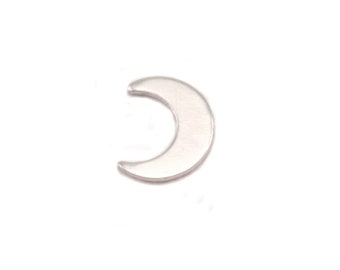 Sterling Silver Crescent Moon Solderable Accent, 24 ga Soldering Charm, Pk of 5 - Beaducation DIY Jewelry Making Tools and Supplies (SS491)