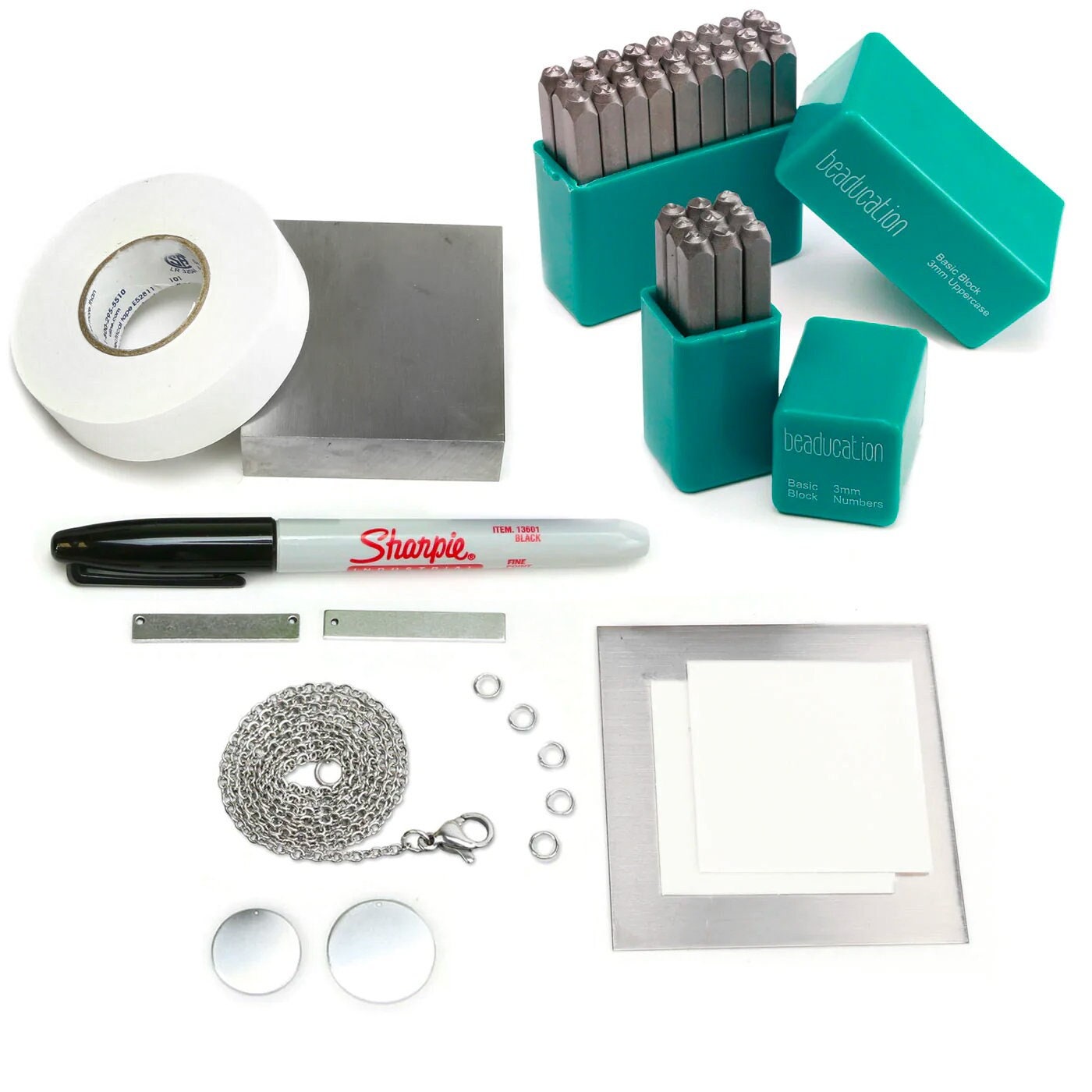 Beginner Metal Stamping Kit, Starter Stamp Kit Beaducation Metal Stamping  Punch Tools and Supplies for Hand Stamped Jewelry Making KIT01 