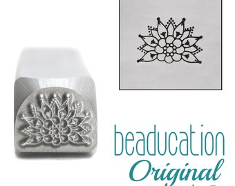 Mandala Flower Metal Stamp 10mm - Beaducation Metal Stamping Punch Tools and Supplies for Hand Stamped DIY Jewelry Making (DS943)