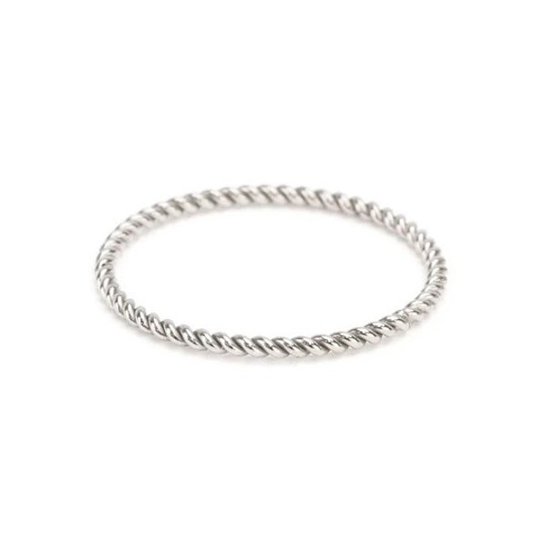 Sterling Silver Twisted Stacking Ring, Sizes 5 - 8 - Beaducation Metal Stamping DIY Jewelry Making Tools & Supplies