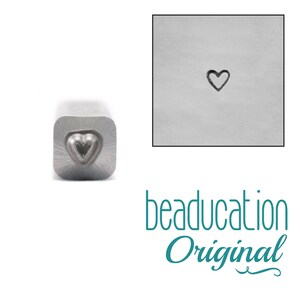 Heart Metal Design Stamp 2mm Tall Heart - Beaducation Metal Stamping Punch Tools and Supplies for Hand Stamped DIY Jewelry Making (DS590)