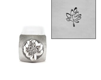 ImpressArt Leaf Tree 6mm Metal Stamp - Beaducation Metal Stamping Tools and Supplies for DIY Hand Stamped Jewelry Making (DS486)