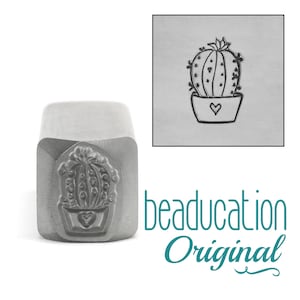 Cactus Succulent Plant Metal Stamp 10mm - Beaducation Metal Stamping Punch Tools and Supplies for Hand Stamped DIY Jewelry Making (DS568)