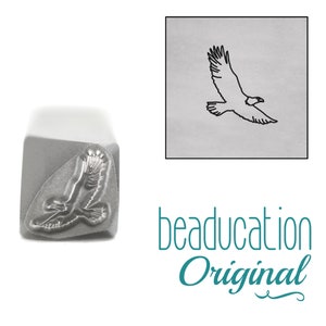 Eagle Flying Right Metal Stamp 7mm - Beaducation Metal Stamping Punch Tools & Supplies for Metal Hand Stamped DIY Jewelry Making (DS909)