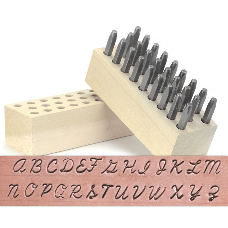 Metal Letter Stamp Set Script Uppercase 1/8 3.2mm Etsy