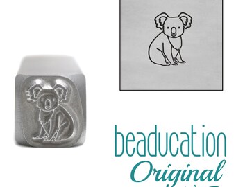 Koala Metal Design Stamp 7.5mm - Beaducation Metal Stamping Punch Tools and Supplies for Hand Stamped DIY Jewelry Making (DS912)