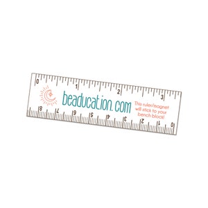 Magnetic Ruler, Bench Block Ruler, Choice of 3.25" or 6"- Beaducation Metal Stamping Tools and Supplies for Hand Stamped Jewelry Projects
