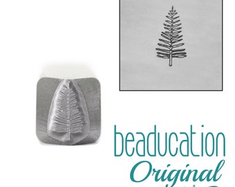 Evergreen Fir Tree 8mm Metal Design Stamp - Beaducation Metal Stamping Punch Tools and Supplies for Hand Stamped DIY Jewelry Making (DS539)