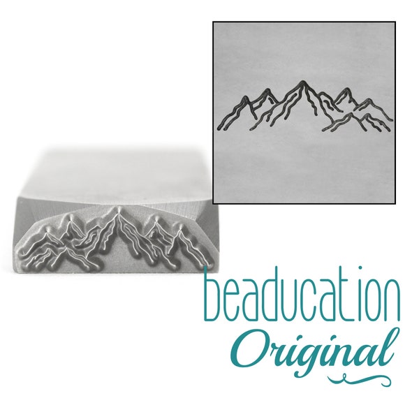 Tahoe Mountain Range Metal Design Stamp 17mm - Beaducation Metal Stamping Punch Tools and Supplies for Metal Stamped Jewelry Making (DS869)
