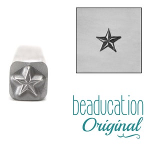 Nautical Star Metal Design Stamp, Tattoo Star 5mm - Beaducation Metal Stamping Punch Tools for Hand Stamped DIY Jewelry Making (DS373)