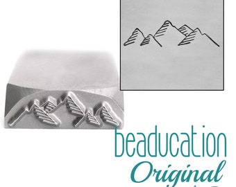 Mountain Range Metal Design Stamp 17mm - Beaducation Metal Stamping Punch Tools and Supplies for Metal Stamped DIY Jewelry Making (DS712)