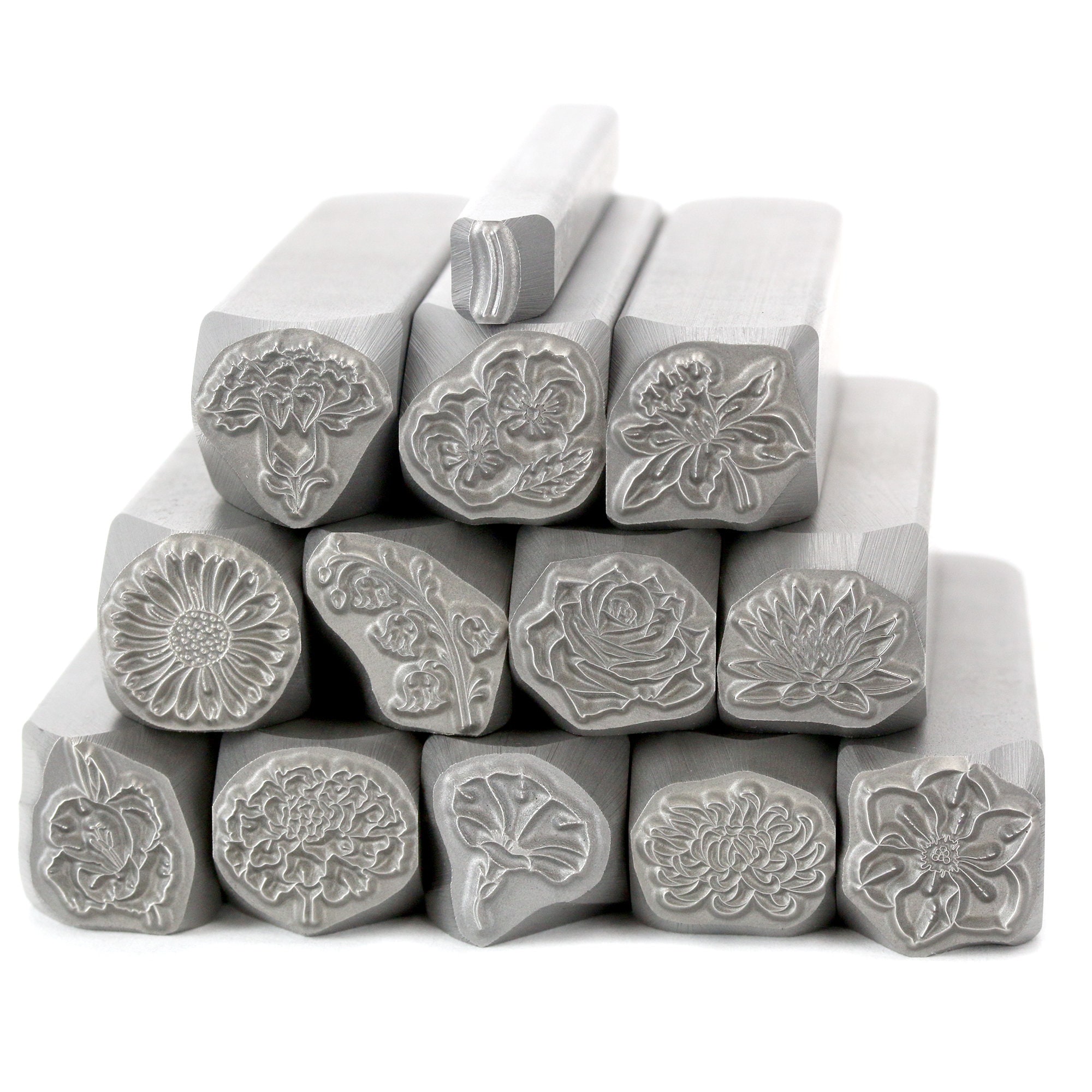 Birth Month Flower Metal Stamps 11mm Set of 12 Beaducation Etsy