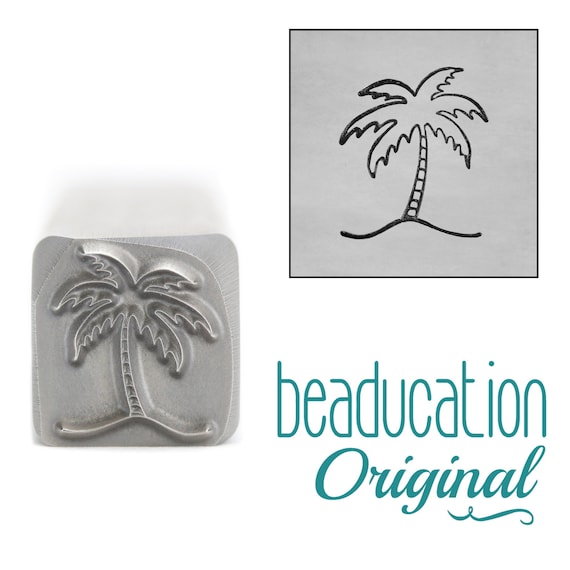 Palm Tree Metal Stamp 11mm - Beaducation Metal Stamping Punch Tools and Supplies for DIY Hand Stamped Jewelry Making (DS838)