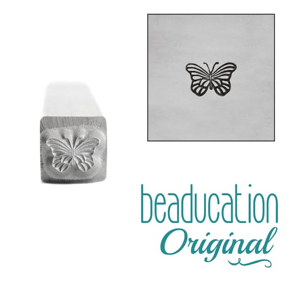Monarch Butterfly Metal Design Stamp 5mm - Beaducation Metal Stamping Punch Tools and Supplies for Hand Stamped DIY Jewelry Making (DS655)