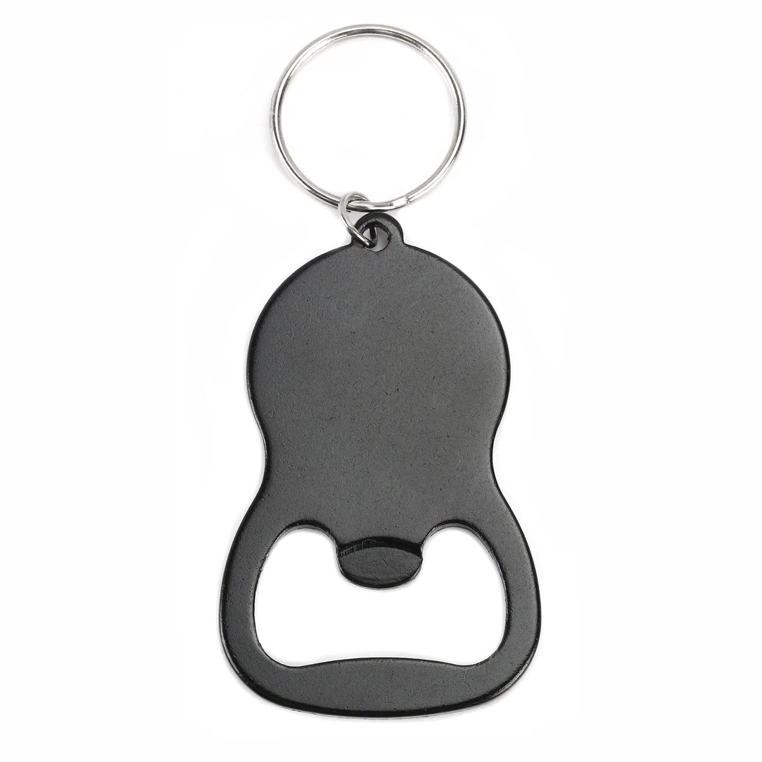 Aluminum Bottle Opener Keychain Stamping Blank, Black Beaducation Metal