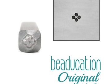 Four Dot Diamond Metal Design Stamp - Beaducation Metal Stamping Punch Tools and Supplies for Metal Stamped Jewelry Making (DS584)
