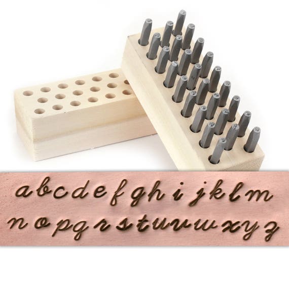 Lowercase Script Letter Metal Stamp Set 1/8 3.2mm Beaducation