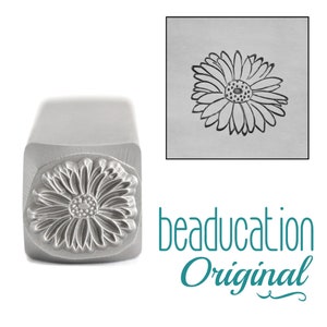 Daisy Flower 10.8mm Metal Stamp - Beaducation Metal Stamping Punch Tools and Supplies for Hand Stamped DIY Jewelry Making (DS756)