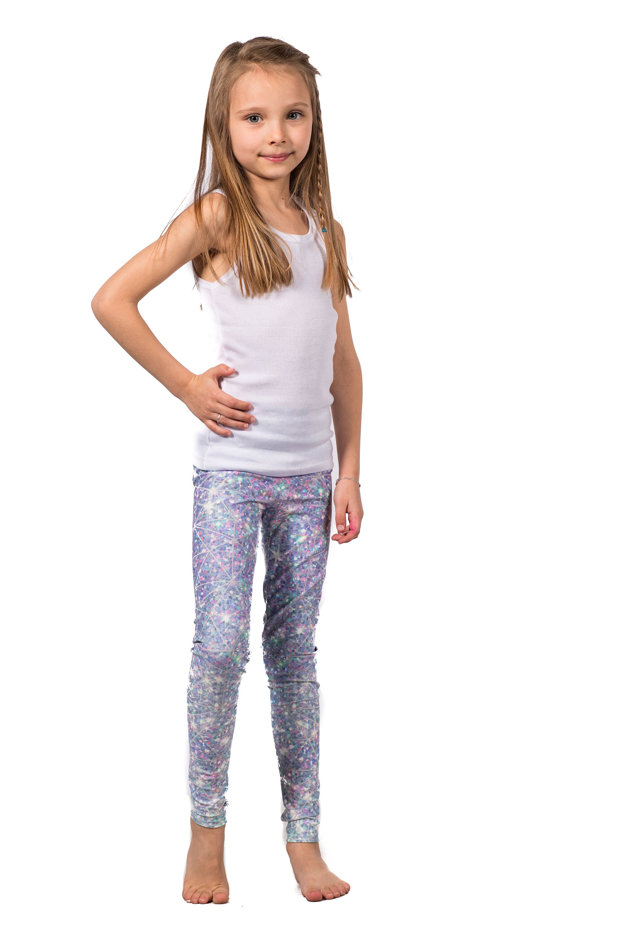 Dia Kids Legging Printed Sparkly Glitter Baby Tights Pastel Etsy