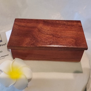 Hawaiian Koa Wood Treasure Box - 5&quot; x 3&quot; - 2.25&quot; Handmade in Hawaii - FREE CUSTOM ENGRAVING