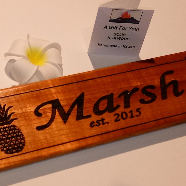 Hawaiian Personalized Sign Etsy