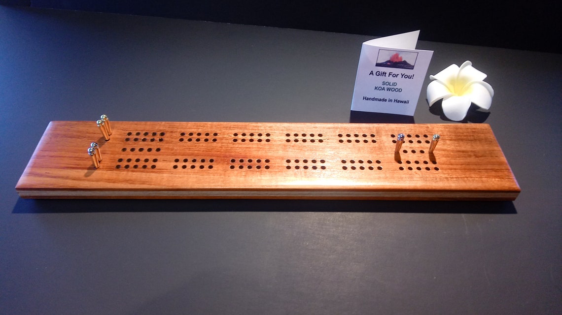 Personalized Koa Wood Cribbage Board Made in Volcano Hawaii Etsy