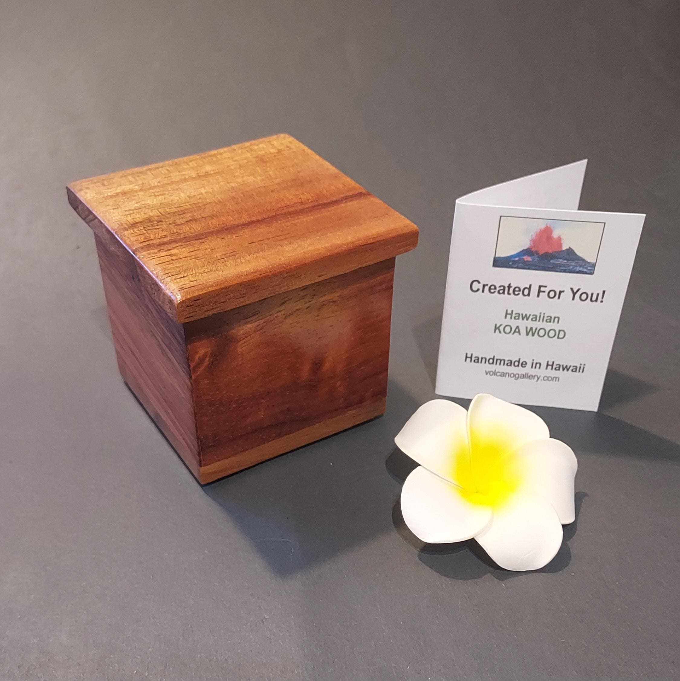 カロナン木製手描き収納ボックス JOY Aloha Hawaii Hawaiian Koa Wood Treasure Box: Hawaiian Keepsake Box - Handmade